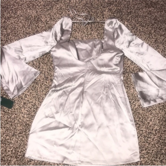 Wild Fable Tailored Silver Long Sleeve Mini Dress Various Sizes | NWT/NWOT - Picture 5 of 6